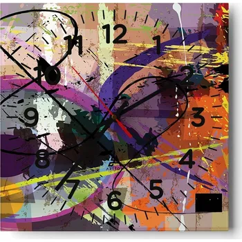 Hodiny Nástěnné hodiny do obýváku 40x40 Abstrakce Tiché hodiny Skleněné hodiny Bez hlučnosti