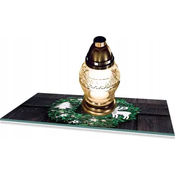 Obraz Podložka z TVRZENÉ SKLO pod HŘBITOVNÍ SVÍČKA VÁNOČNÍ VĚNEC 52x30cm