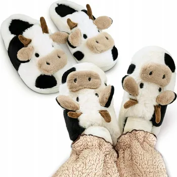 Dámské pantofle Dámské Pantofle KRAVA, vícebarevné, zateplené, velikost 40-41