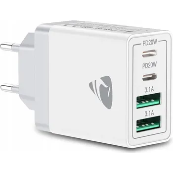 Síťová nabíječka MatMay 40W 2x USB 2x USB-C univerzální