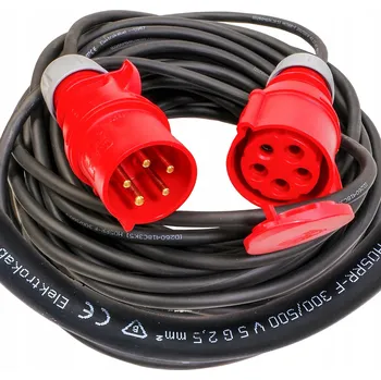 Napájecí kabel Prodlužovací Kabel stavební dílenský 32A 5kolíkový gumový OW 5x2,5 28m