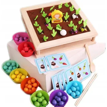 Hračka pro nejmenší Trénink MOZKU Montessori farma paměť HRA BUBBLE