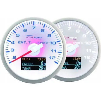 Budík BUDÍK DEPO WBL 60mm - 4v1 Teplota výfukových plynů, Voltmetr, Tlak oleje