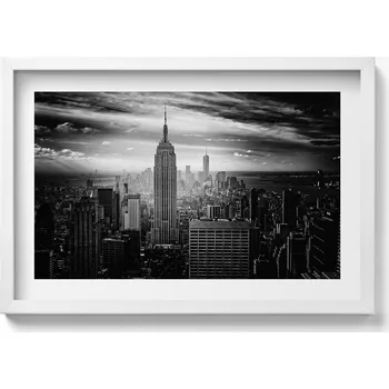 Obraz Nástěnný obraz v bílém rámu do obýváku, kuchyně - Budovy New Yorku 60x40 cm