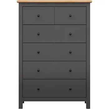 Ložnice BRW HESEN komoda KOM6S/15/10, grafit/dub artisan