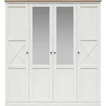 BRW FRIJA šatní skříň SZF2D2M, borovice bílá andersen/dub artisan