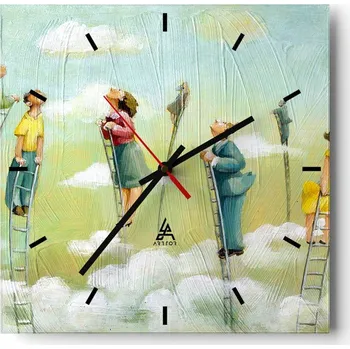 Hodiny Nástěnné hodiny do kuchyně 30x30 Abstrakce Stylové hodiny na skle Loft Tiché