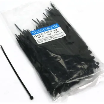 Stahovací páska Stahovací pásky 2.5 x 150 mm 200 ks v sáčku, černé