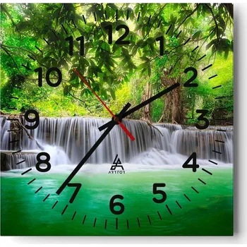 Hodiny Nástěnné hodiny do obýváku 40x40 Krajina Bezhluczne Skleněné hodiny Tiché