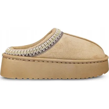 Dámská obuv Dámské Domácí Pantofle na Platformě Bamboše Velmi Pohodlné Pantofle Khaki 36/37