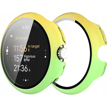 Pouzdro na mobilní telefon Pouzdro se sklem na hodinky Bizon pro Google Pixel Watch 3 45 mm, sklíčko pouzdra