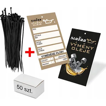 Přívěsek Přívěsek Servisní etiketa Výměna olejů 50 Kusů pro automobil - Česká republika