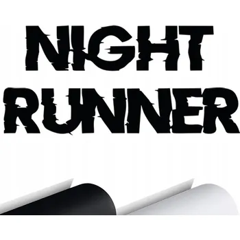 Samolepicí dekorace na vozidlo NÁLEPKA na auto NÁPIS: NIGHT RUNNER Noční Běžec Maraton 15x1,5