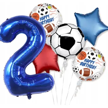 Balónek Sada balónků ČÍSLICE 2 SPORT NAROZENINY RAGBY BASKETBAL