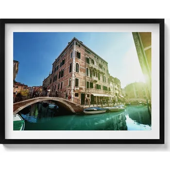 Obraz Obraz v rámu na zeď Krásné uličky Benátek na slunci 80x60 cm