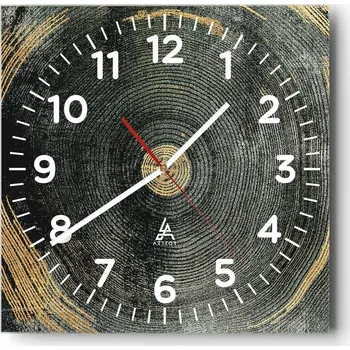 Hodiny Kuchyňské nástěnné hodiny 30x30 Tmavé Skleněné hodiny do obýváku Moderní Tiché