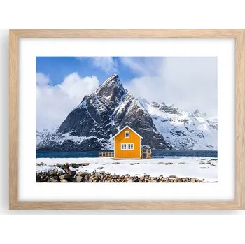 Obraz Obraz plakát v rámu světlý dub do obýváku 40x30 zima foto plakáty na zeď