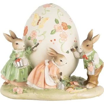Bytová dekorace Dekorace králíci malující kraslici - 22*17*18 cm
