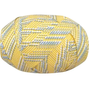 Stuha Klubíčko luxus 10 m Žlutošedý vzor