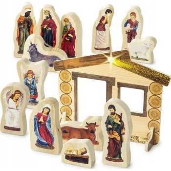Obraz Dřevěná stavebnice „Vánoční betlém“