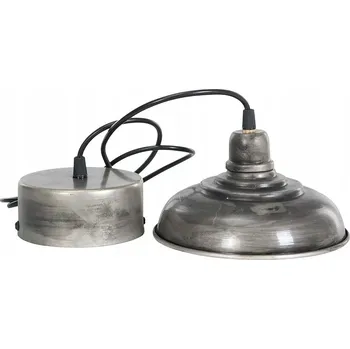 Stropní svítidlo LOFT STYL stříbrné kovové prům. 20cm nastavitelný kabel