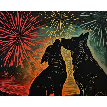 Plakát Plakát Psí Objetí bez rámu 50 x 40 cm