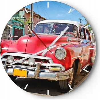 Hodiny Nástěnné hodiny do kuchyně 30x30 Motorismus Skleněné hodiny do obýváku Tiché