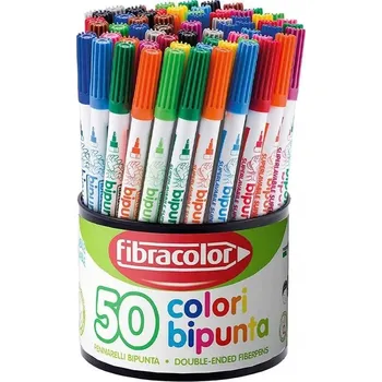 Fibracolor oboustranné fixy 50 barev. Bipunta flama