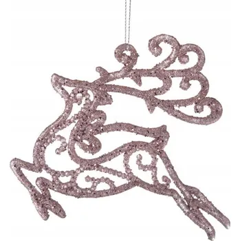 Vánoční ozdoba PLASTOVÁ OZDOBA - SOB RŮŽOVÝ 14 CM