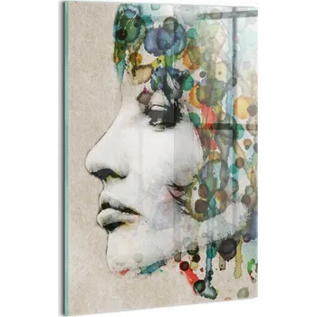 Obraz Skleněný obraz na zeď Stylový Dárek Grafika Ženský profil 20x30