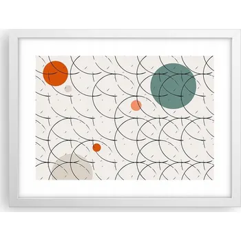 Obraz Obraz plakát v bílém rámu do obýváku 40x30 kruhy foto plakáty na zeď