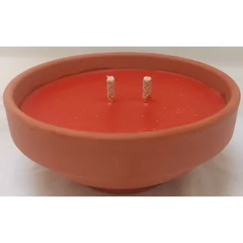 Svíčka Hřbitovní Svíčka keramický otevřený se 2 knoty, výdrž 36 hodin, výška 7 cm