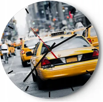 Hodiny Velké nástěnné hodiny 40x40 cm Město Skleněné hodiny Kulatý Tiché