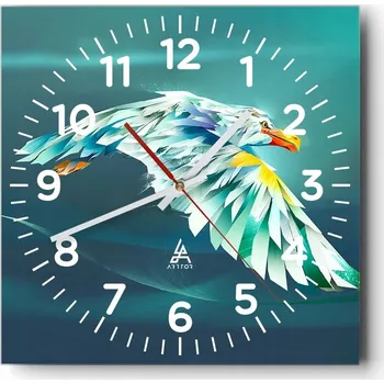 Hodiny Kuchyňské nástěnné hodiny 30x30 Abstrakce Skleněné hodiny do obýváku Moderní Tiché