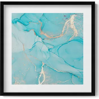 Obraz Nástěnný obraz v černém rámu do obýváku, kuchyně - Dekorativní mramor 50x50 cm