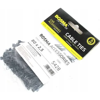 Stahovací páska STĚHOVACÍ PÁSKY BOSMA kabelové, STAHOVACÍ PÁSKY 80 x 2,5 mm - 100 ks ČERNÉ