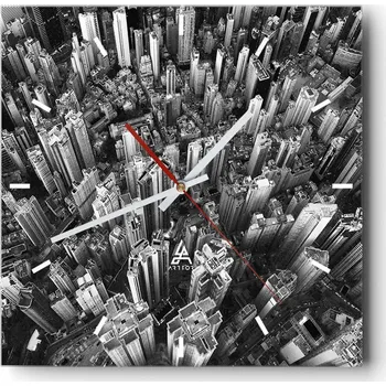 Hodiny Velké nástěnné hodiny 40x40 Architektura Skleněné hodiny Tiché