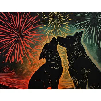 Obraz Plakát Psí Objetí bez rámu 65 x 50 cm