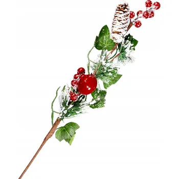 umělá květina Vánoční Větvička s ovocem 59 cm Dekorace