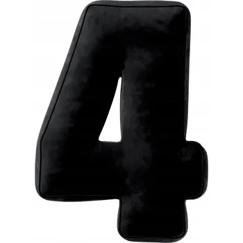 Polštář YellowTipi Polštář Číslice 4, hluboká černá