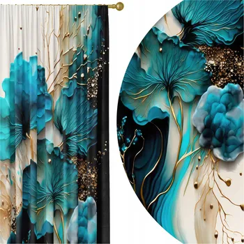 Hotové závěsy na žabky s páskou 140x250 závěs květiny 136 zkrácení