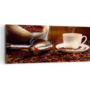 Obraz Foto obraz na plátně 100x40 zrnka kávy obývací pokoj ložnice na zeď velký