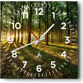 Hodiny Nástěnné hodiny do obýváku 40x40 Krajina Bezhluczne Skleněné hodiny Tiché