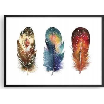 Obraz Plakát v černém rámu obývací pokoj ložnice 70x50 peří ptáka moderní obraz