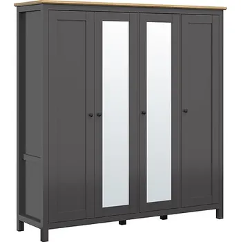 Šatní skříň BRW HESEN šatní skříň SZF2L2D3E, grafit/dub artisan