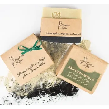 Mýdlo Přírodní mýdlo se zeleným jílem a aktivním uhlím