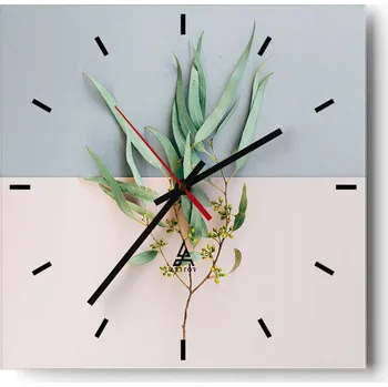 Hodiny Velké nástěnné hodiny 40x40 cm Pastelové skleněné hodiny Tiché