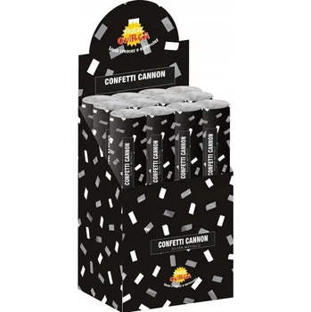 Konfeta ARMATA VYSTŘELUJÍCÍ KONFETY STŘÍBRNÉ KOLEČKA 50 CM