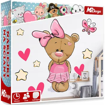 Samolepící dekorace XL VELKÁ Samolepka na stěnu MEDVÍDEK MIŠÁK 76x57