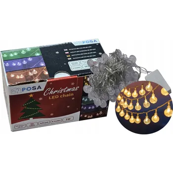 Vánoční dekorace Vánoční Osvětlení Na Stromeček 230V 30 LED 4,5M 8 režimů 3 barvy vnitřní záclona bílá